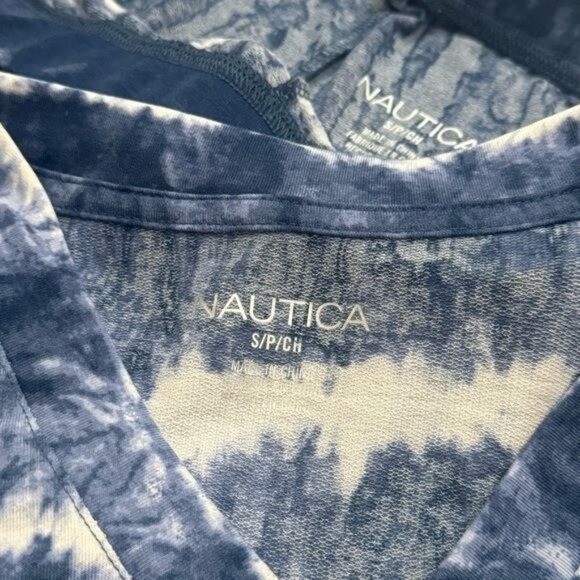 NEW Nautica Blue White Tie Dye Cozy Long Sleeve Jogger Pajama Set Holiday S - Picture 5 of 11